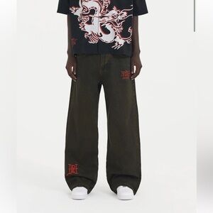 Ed Hardy coppered dark denim fireball Relaxed Jeans